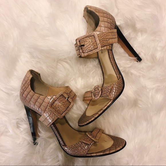 Bebe Snake Skin Buckle Heels! - Picture 2 of 5